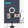 NiSotieb Protable USB Interface Brightness Adjustable Selfie Ring Light with 2 Mobile Phone Holder Desktop Fill Light On-Camera Video Lights for Live Stream/Makeup/YouTube Video
