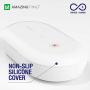 Cell Phone Cleaner Compatible with Wireless Charging, Stylish Cleaning Device for Smartphone, Wireless Charging Station Home and Office, Large Capacity, White