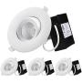 TORCHSTAR 4 Inch 12W Gimbal LED Recessed Lighting with Junction-Box, 90W Eqv. ETL & Energy Star Listed Dimmable Downlight, 950lm, CRI 90+, 3000K Warm White, 5 Years Warranty, Pack of 4