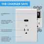The Charger Safe, Dual USB Outlet with Protective Faceplate to Organize Your Phone Chargers