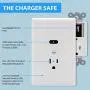 The Charger Safe, Dual USB Outlet with Protective Faceplate to Organize Your Phone Chargers The Charger Safe, Dual USB Outlet with Protective Faceplate to Organize Your Phone Chargers