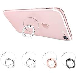 Silitraw Cell Phone Ring Holder, Transparent Ring Holder 360°Rotation Finger Ring Stand, Clear Cell Phone Kickstand Compatible with Most of Phones, Tablet and Case, (2Silver+1Black+1Rose Gold)