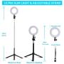 EEIEER Ring Light, 6 Ring Light with Stand Mini LED Dimmable Light with Cell Phone Holder Desktop LED Lamp for Live Stream/Makeup/Video/Photography (6inch,White/Cold Light)