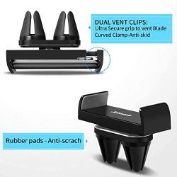 JEBSENS Car Phone Mount, CA06 Air Vent Phone Holder with Dual Clips, Compatible with iPhone Xs Max XR X SE 8 8P 7 7 Plus, Samsung Galaxy S8 Edge S9+ S10, Nexus (Black)