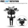 Universal Air Vent Car Mount and Dashboard Sticker Holder(2 Pack) - KSWNG 360° Rotation Clip Car Mount Phone Holder with Adjustable Switch Lock for Smartphones GPS Navigation