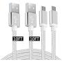 Android Micro USB Charger Cable 10ft 2 Pack Fast Charging Cord for Phones Samsung Galaxy S5/S6/S7 Edge,J3/J7 Prime Crown,Note 4/5, LG Stylo 3/Aristo 4/G4/K40/K30,Moto E5/E6/G6 Play,PS4 Pro Controller