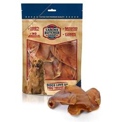 Canine Butcher Shop All-Natural Pig Ears for Dogs (Largest) | Born, Raised, Made in USA Since 1996, Premium Sourcing, Single Ingredient Pork Dog Treat