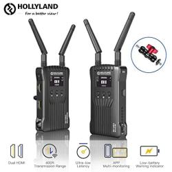 Hollyland Mars 400 [Official] 1080P Wireless Dual HDMI Video Transmission System, 400ft iOS & Android App Monitoring with 3 Scene Modes, OLED Display for Vlog, Live Streaming, Multi-Camera Production