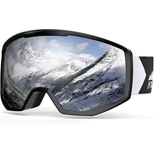NXONE Ski Goggles for Men and Women, Anti-Fog Over Glasses Snowboard Goggles with UV Protection, Windproof Helmet Compatible Dual Lens Goggles-100% UV Protection