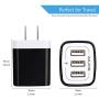 Wall Charger, Ailkin 3.1A MultiPort Fast Charger Plug, Travel Home Power Adapter Block Base Replacement for Phone X/8/7/7 Plus/6s/6s Plus, Pad Pro/Air 2/Mini 3/Mini 4, Samsung S9/S8, More(3 Pack