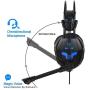 2016 Newest PS4 Headset-SA921 Lightweight Over Ear Stereo Gaming Headphones with Mic, Volume Control for PC MAC Computer iPhone Smart Phone Laptop iPad Mobile(Black Blue)