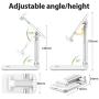 Cell Phone Stand, Adjustable Cell Phone Stand Fully Foldable Stand for Cell Phone Desktop Phone Holder, Compatible with iPhone 11 Pro Xs Max Xr X 8, iPad Mini Kindle, Tablet (White)