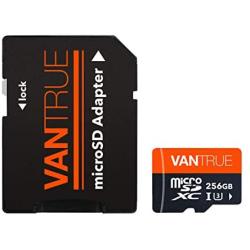 Vantrue 256GB MicroSDXC UHS-I U3 V30 Class 10 4K UHD Video High Speed Transfer Monitoring SD Card with Adapter for Dash Cams, Body Cams, Action Camera, Surveillance & Security Cams