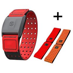 Scosche Rhythm+ Heart Rate Monitor Armband - Optical Heart Rate Armband Monitor with Dual Band Radio ANT+ and Bluetooth Smart - Bonus Pack Includes Additional Free Armband