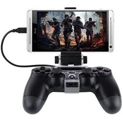 Megadream PS4 Controller Android Phone Gaming Mount Holder for Sony Playstation PS4, PS4 Slim, PS4 Pro & Samsung Galaxy S8 S8+ S7 Edge S7 S6 Note 8 6, HTC, LG, Sony, Nokia, Huawei with OTG Data Cable