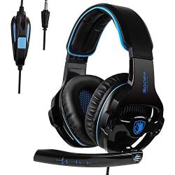 SADES SA810 Gaming Headset Surround Sound Stereo Headphones Bass Gaming Headphones with Noise Isolation Microphone Volume Control for Xbox One PS4 PC Laptop Mac Mobile