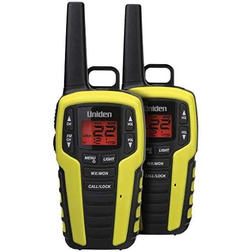 Uniden SX407-2CKFHS, Up to 40 Mile Range, Emergency Two-Way Radio Walkie Talkies, Built-in FM Radio, LED Flashlight & Strobe Light, NOAA Weather Alerts, Includes 2 Headsets & Dual Charging Cradle