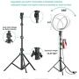 10" Selfie Ring Light with Tripod Stand & Phone Holder for Live Stream/Makeup, Dimmable Led Camera Beauty Ringlight for YouTube TikTok/Photography Compatible for iPhone and Android Phone(Upgraded)