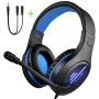 Xbox One PS4 Gaming Headset with Super Lightweight,COLUSI Over-Ear Gaming Headset with HD Mic&LED Light,Compatible with PC,Laptop,PS4,Xbox One Conntroller(Adapter Not Included),Ipad,Mobile Phone