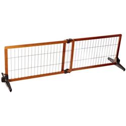 Carlson 70-Inch Wide Adjustable Freestanding Pet Gate, Premium Wood