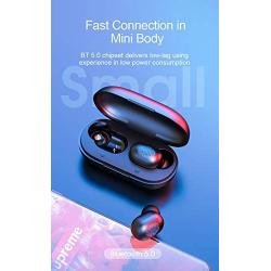 True Wireless Earbuds Bluetooth 5.0 Headset with 18H Playtime and Zero Pressure Wearing, One-Step Pairing with Touch-Control Operation, DSP Noise-Canceling Headphones with Built-in Microphones