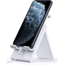 Lamicall Adjustable Cell Phone Stand - Foldable Phone Holder Cradle for Desk, Desktop Charging Dock Compatible with iPhone 11 Pro XS Max XR X 8 7 6S Plus 6 Galaxy S10 S9 S8 Smartphones - Gray