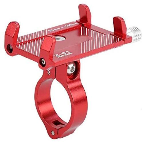 nologo Fashion Adjustable Bike Handlebar Phone Mount Holder,Aluminum Alloy Bicycle Cellphone Cradle Clip Smartphone Mount Stand for Cycling(red)