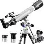 Telescope 70EQ Refractor Scope-Professional 70mm Aperture and 700mm Focal Length for Student Kids Adults Beginners-Come with a Smartphone Adapter Telescope 70EQ Refractor Scope-Professional 70mm Aperture and 700mm Focal Length for Student Kids Adults Beginners-Come with a Smartphone Adapter