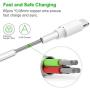 iPhone Charging Cable - MFi Certified Lightning Cable - Novtech 3Pack 3FT 6FT 9FT USB Charging Cable for iPhone 11 Pro XR Xs Max X 8Plus 7Plus 6S Plus 6 5S iPad and More - White
