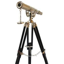 Vintage Tripod Reflecting Telescope Antique Dutch Brass Nautical Unique Eyepiece Harbour Master Stand