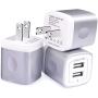 USB Charging Box, Charger Adapter, Ailkin 3-Pack 2.1Amp Dual Port Fast Charge Plug Cube Base Replacement for iPhone X/8/7/6S/6S Plus/6, Samsung Galaxy S7/S6/S5 Edge, LG, HTC, Huawei, Moto, Kindle