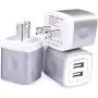 USB Charging Box, Charger Adapter, Ailkin 3-Pack 2.1Amp Dual Port Fast Charge Plug Cube Base Replacement for iPhone X/8/7/6S/6S Plus/6, Samsung Galaxy S7/S6/S5 Edge, LG, HTC, Huawei, Moto, Kindle