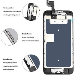 for iPhone 6s Screen Replacement Black, LCD Display and Touch Digitizer Replacement (A1633, A1688, A1700) w/Home Button Proximity Sensor, Ear Speaker, Front Camera, Screen Protectorand Repair Tools