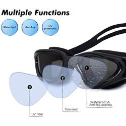 TOPLUS Swimming Goggles, Polarized Swim Goggles No Leaking Anti Fog UV Protection with Soft Silicone Nose Bridge and Adjustable Strap for Men Women Youth Junior Kids