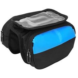 Keenso Bike Bag, PVC Bicycle Front Beam Bag Mountain Bike Upper Tube Mobile Phone Case Riding Accessory