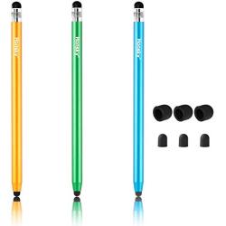 Honsky Cell Phone Stylus, Tablet Stylus for Touch Screens: Universal Slim Long Metal Pencil-Like Stylist Pens, Tablet Pen, Touchscreen Stylus Pen - Blue, Champagne, Green - Cylinder, 3 Packs