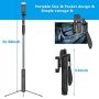 Snik-S 5 in 1 Selfie Stick Suitable for GoPro and Various Motion Cameras, 360° Long Shot Gimbal Stabilize Selfie Stick Extendable Anti-Shake with LED and Tripod for Light with Wireless Remote Shutter