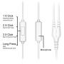 ROVKING Wired Sweatproof Earhook in Ear Sport Workout Headphones Noise Isolating Over Ear Earbuds with Microphone for Running Jogging Gym Exercise Earphones for Android Samsung Cell Phone MP3 White