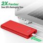 Portable Charger Power Bank【24800mAh】HETP High Capacity External Battery Pack with 4 LED Lights Ultra-Compact High-Speed Recharging Battery Charger for Smart Phone Android Phone Tablet and More - Red