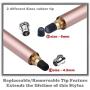 Bargains Depot 2-in-1 Stylus Touch Screen Pen for iPhone, Ipad, iPod, Tablet, Galaxy and More with 20Pcs Rubber Tips-Rose Gold