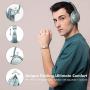 Noise Cancelling Headphones Real Over Ear,Wireless Lightweight Srhythm Durable Foldable Deep Bass Hi-Fi Stereo Bluetooth Headset with Mic and Wire for TV, PC, Cell Phone- Low Latency