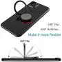 Phone Ring Holder Finger Kickstand - 360° Rotation Metal Ring Grip for Magnetic Car Mount, Compatible with All Smartphone