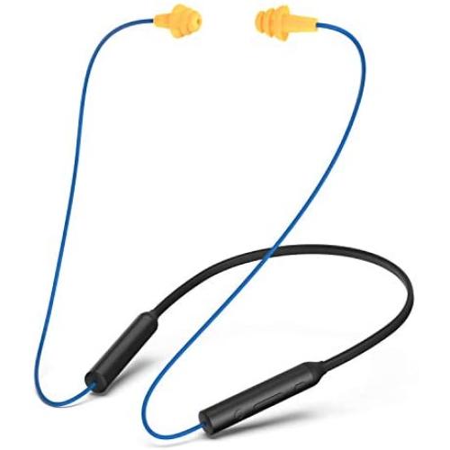 Bluetooth earplug headphones, Mipeace neckband wireless earbuds earplugs-29db noise reduction isolating in-ear earplug earphones with mic and controls, IPX5 sweatproof, 16+Hour battery for work safety