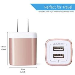 USB Charging Box, Charger Adapter, Ailkin 3-Pack 2.1Amp Dual Port Fast Charge Plug Cube Base Replacement for iPhone X/8/7/6S/6S Plus/6, Samsung Galaxy S7/S6/S5 Edge, LG, HTC, Huawei, Moto, Kindle