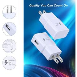 Adaptive Fast Charging Wall Charger, Qihop 4-Pack USB Wall Fast Charging Block Travel Phone Charger Block Compatible Samsung Galaxy S10 S9 S8 S7 S6 Note 8 9, iPhone, LG, HTC and More