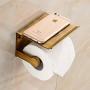 JINZER Toilet Paper Holder Antique Brass Toilet Paper Hanger with Mobile Phone Storage Shelf -Wall Mount (2#)