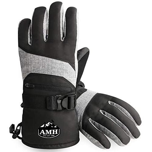 AMH Ski & Snowboard Men & Women Gloves Winter Warm 3M Thinsulate Waterproof Cold Weather Gloves
