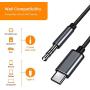 USB C to 3.5mm Audio Aux Jack Adapter, Type C Cable to 3.5mm Headphone Stereo Cord Car Compatible with Pad Pro 2018 Google Pixel 2 3 XL Moto Z and Galaxy Note10+ Huawei HTC (3.28Ft)