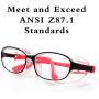 BHTOP Safety Glasses Impact & Ballistic Protective Eye Wear DM001 Clear Lens Anti-Fog Goggles In Pink For Women&Girls&Youth&Teenager