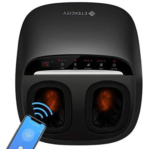 Foot Massager Machine with Heat, Etekcity Shiatsu Electric Foot Massage with Deep Kneading & Air Compression, App Control, Relief for Plantar Fasciitis, Pain and Circulation, Size 12